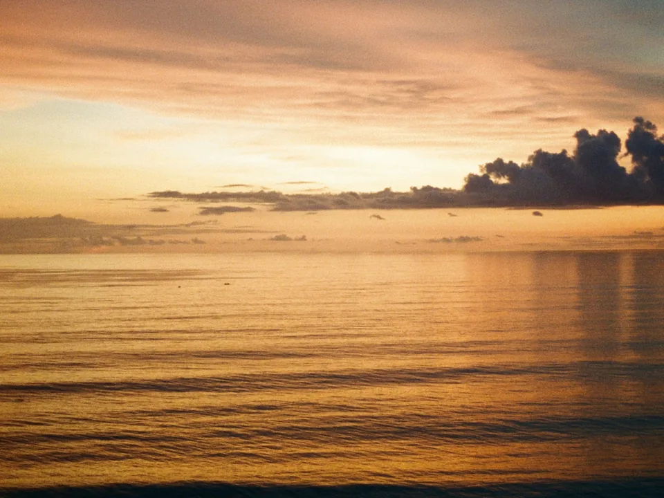 Sunset over the ocean from the Bali coast