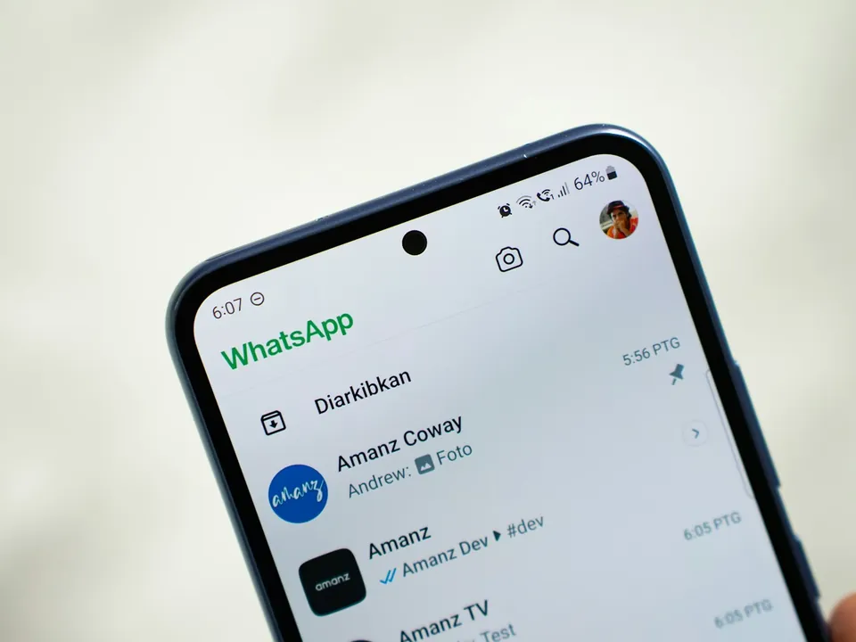 WhatsApp open on a smartphone